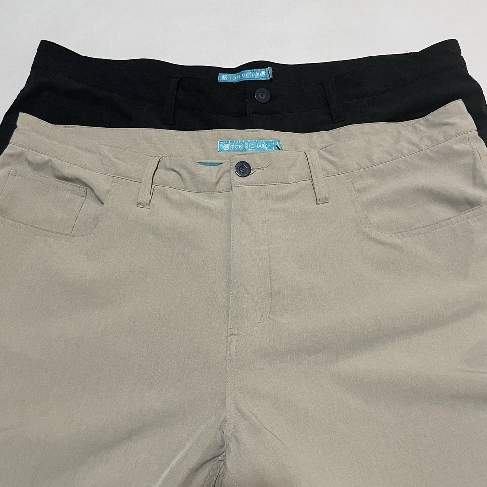 Lot Of 2 Tori Richard Pants Mens 38 X 27 Quick Dry UPF Performance Golf Stretch